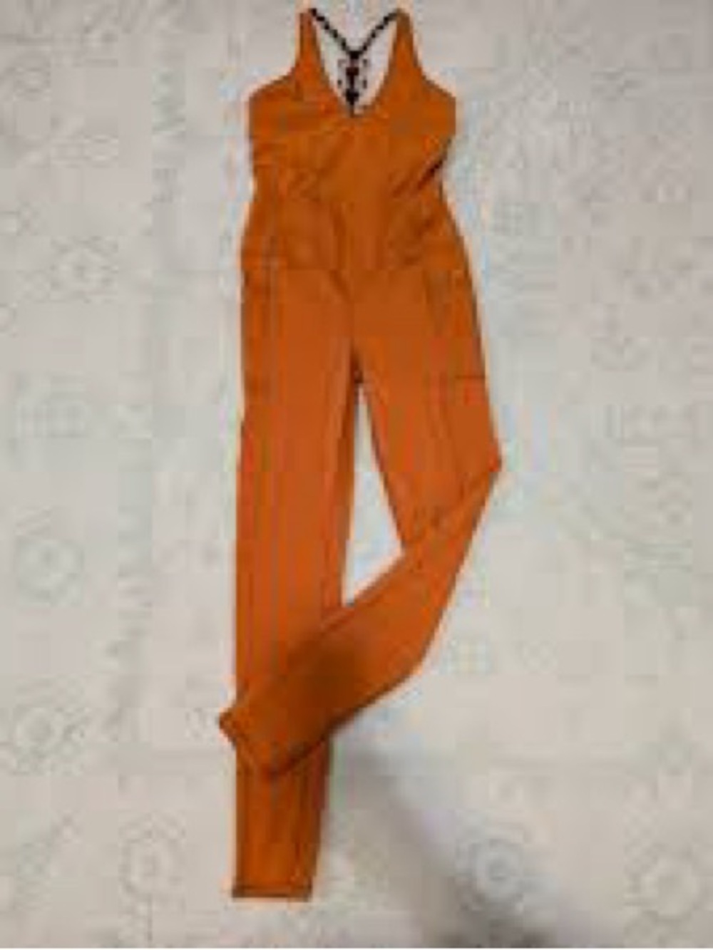 FP MOVEMENT by free people braided back Sleeveless Orange V-Neck Jumpsuit